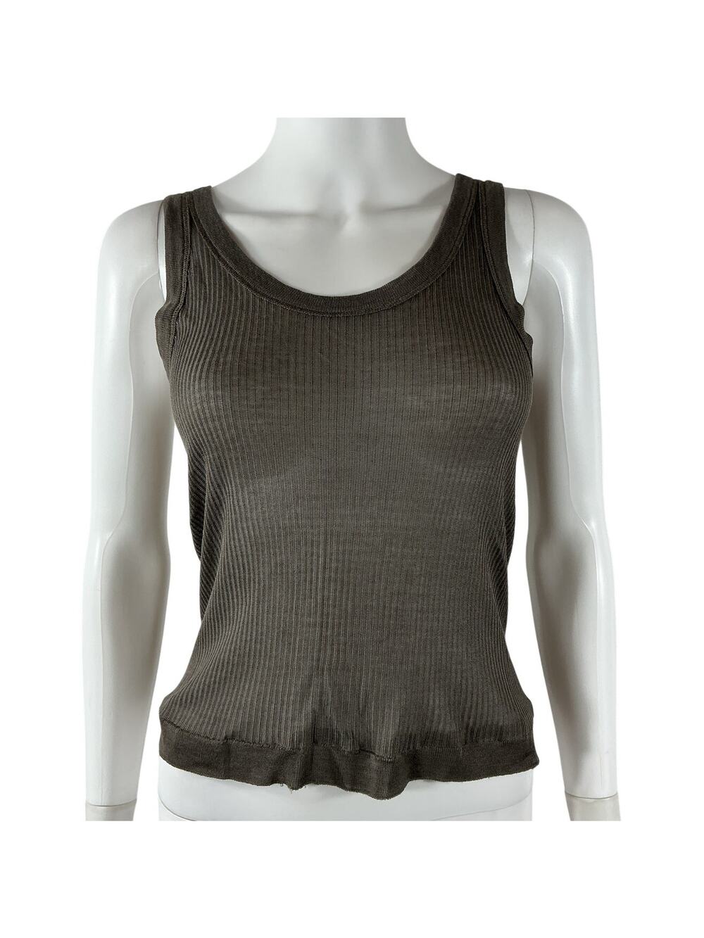 Lemaire Ribbed Brown Seamless Tank Size S